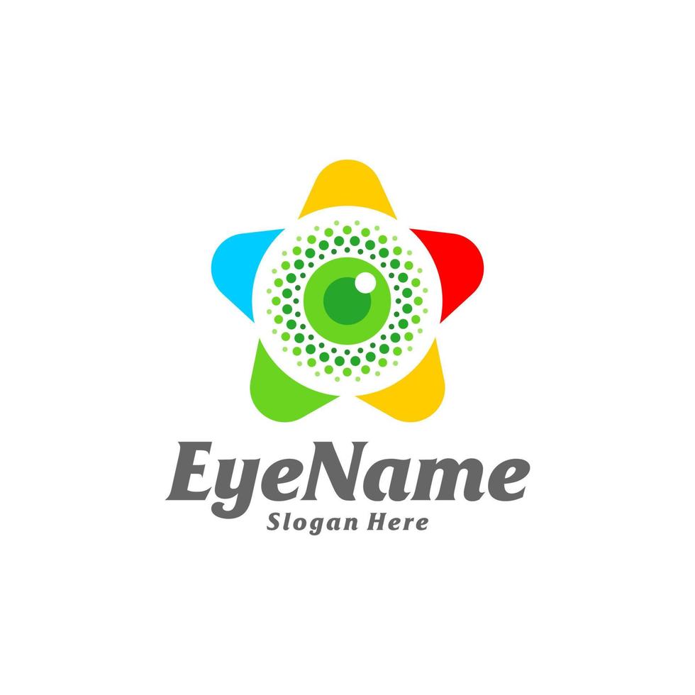 ster oog logo ontwerp sjabloon. oog ster logo concept vector. creatief icoon symbool vector