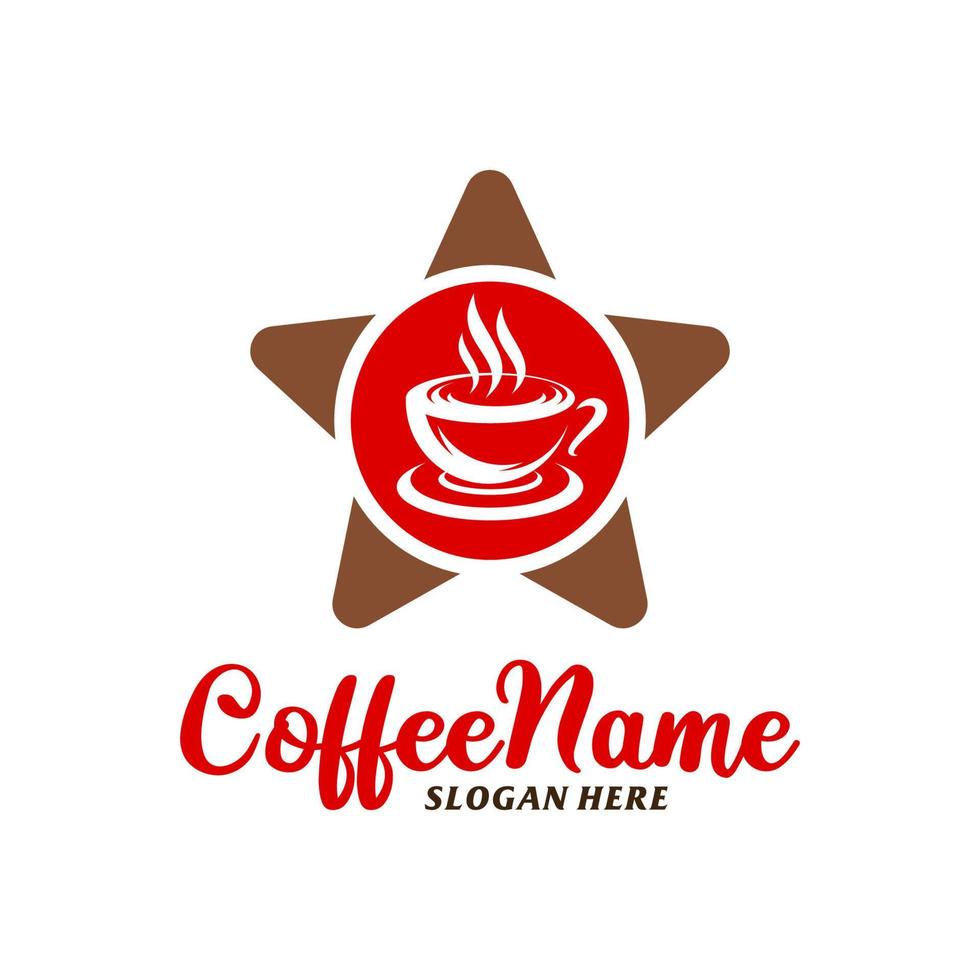 ster koffie logo ontwerp sjabloon. koffie ster logo concept vector. creatief icoon symbool vector