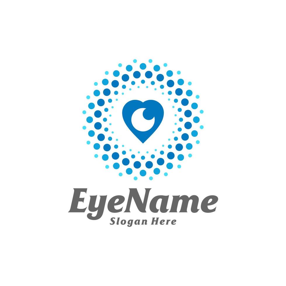 liefde oog logo ontwerp sjabloon. oog liefde logo concept vector. creatief icoon symbool vector