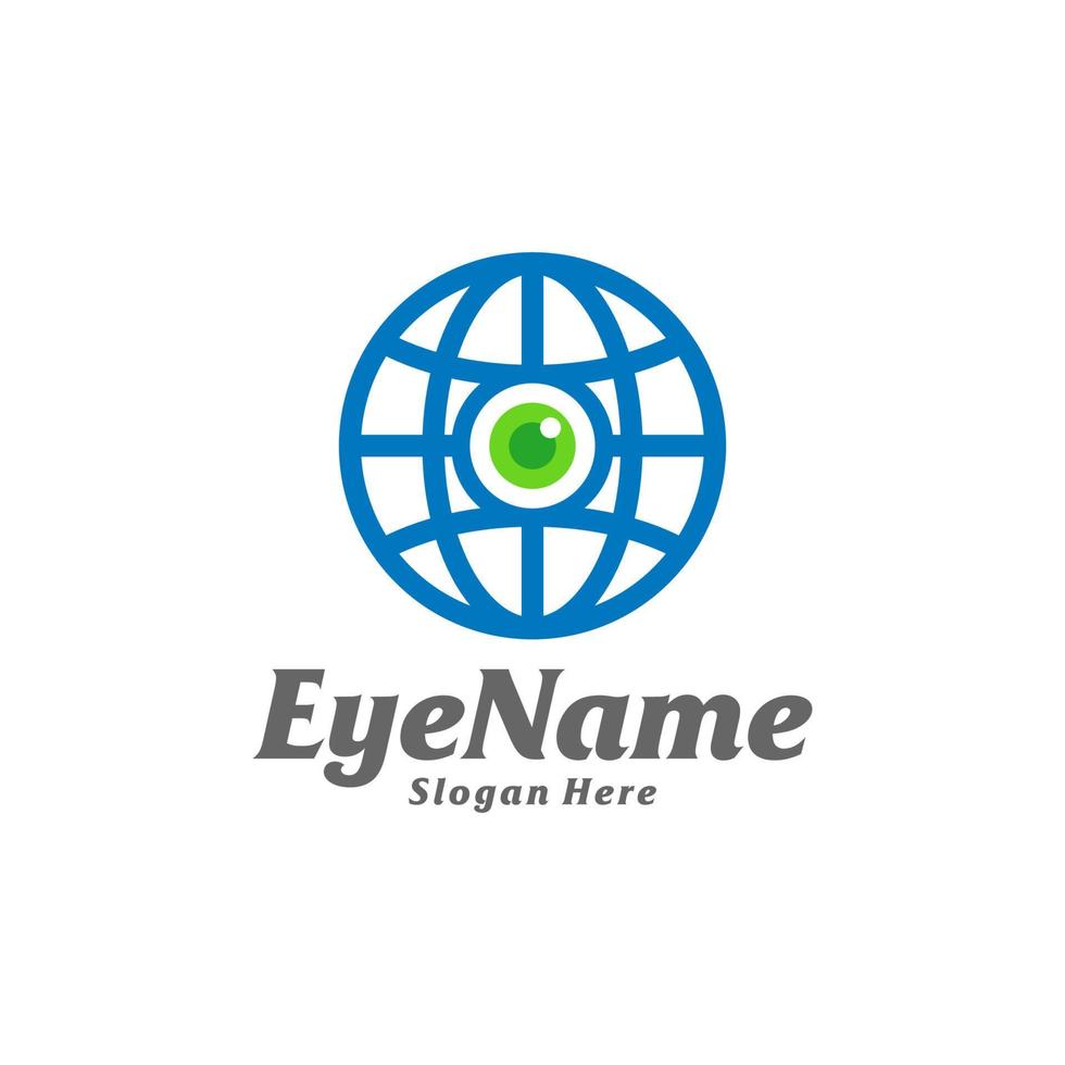 wereld oog logo ontwerp sjabloon. oog wereld logo concept vector. creatief icoon symbool vector