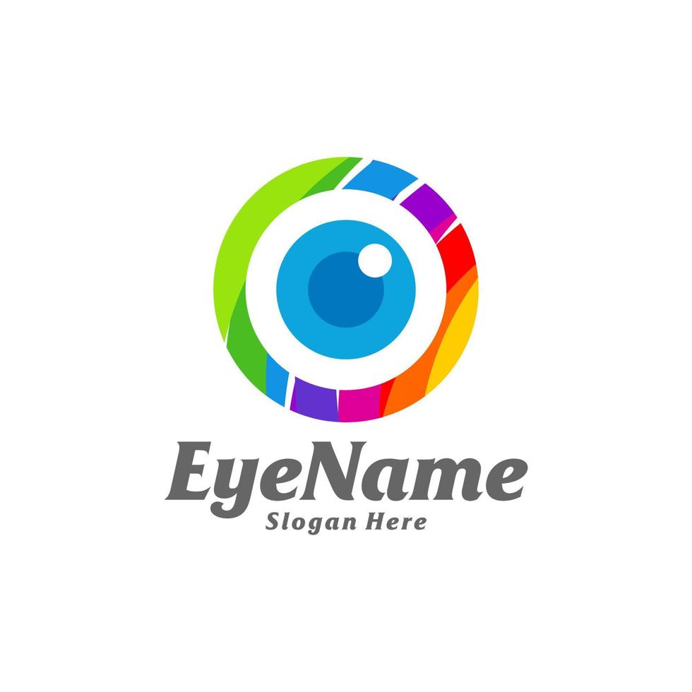 kleur oog logo ontwerp sjabloon. oog kleur logo concept vector. creatief icoon symbool vector