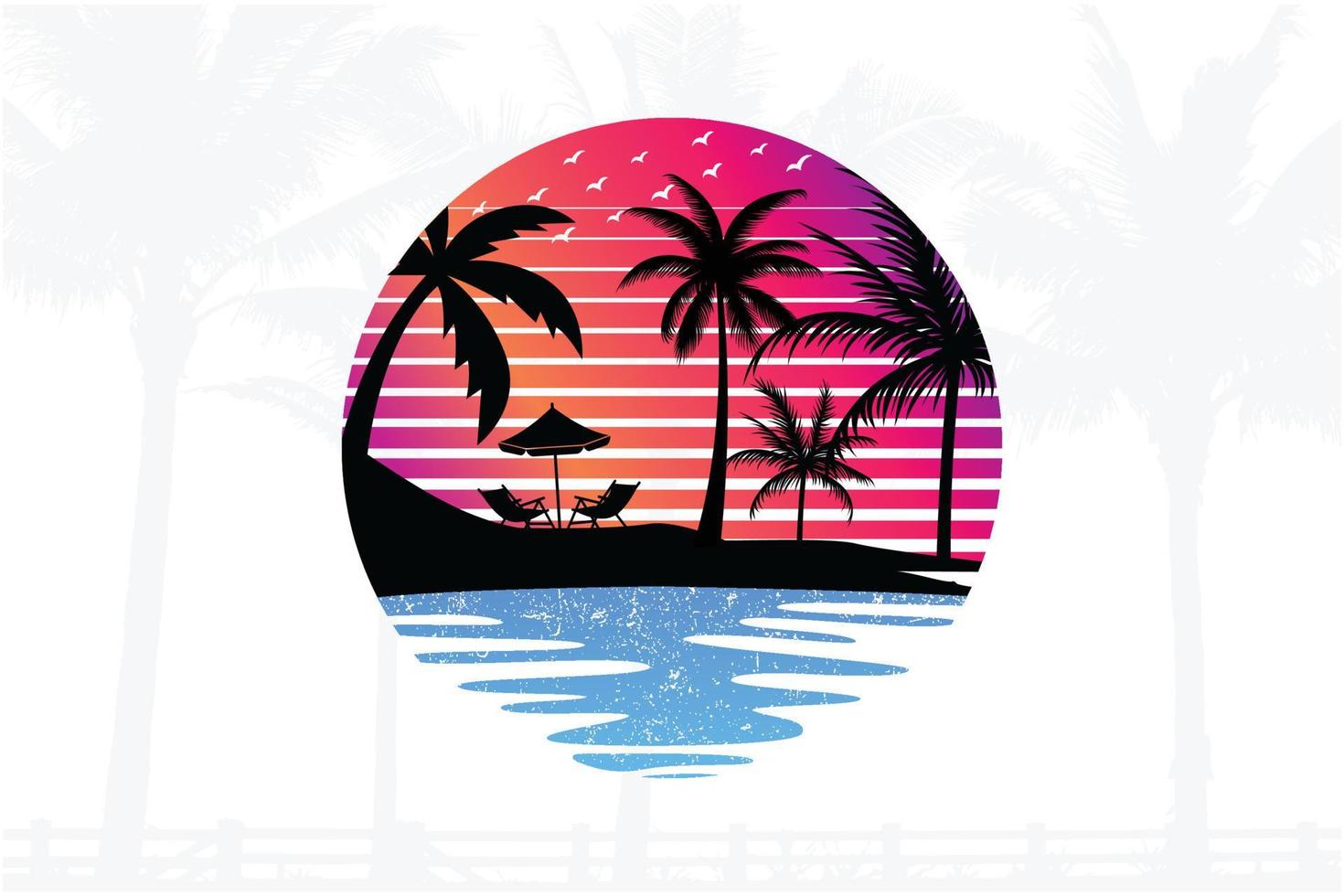 Hawaii Florida Californië strand t overhemd ontwerp vector