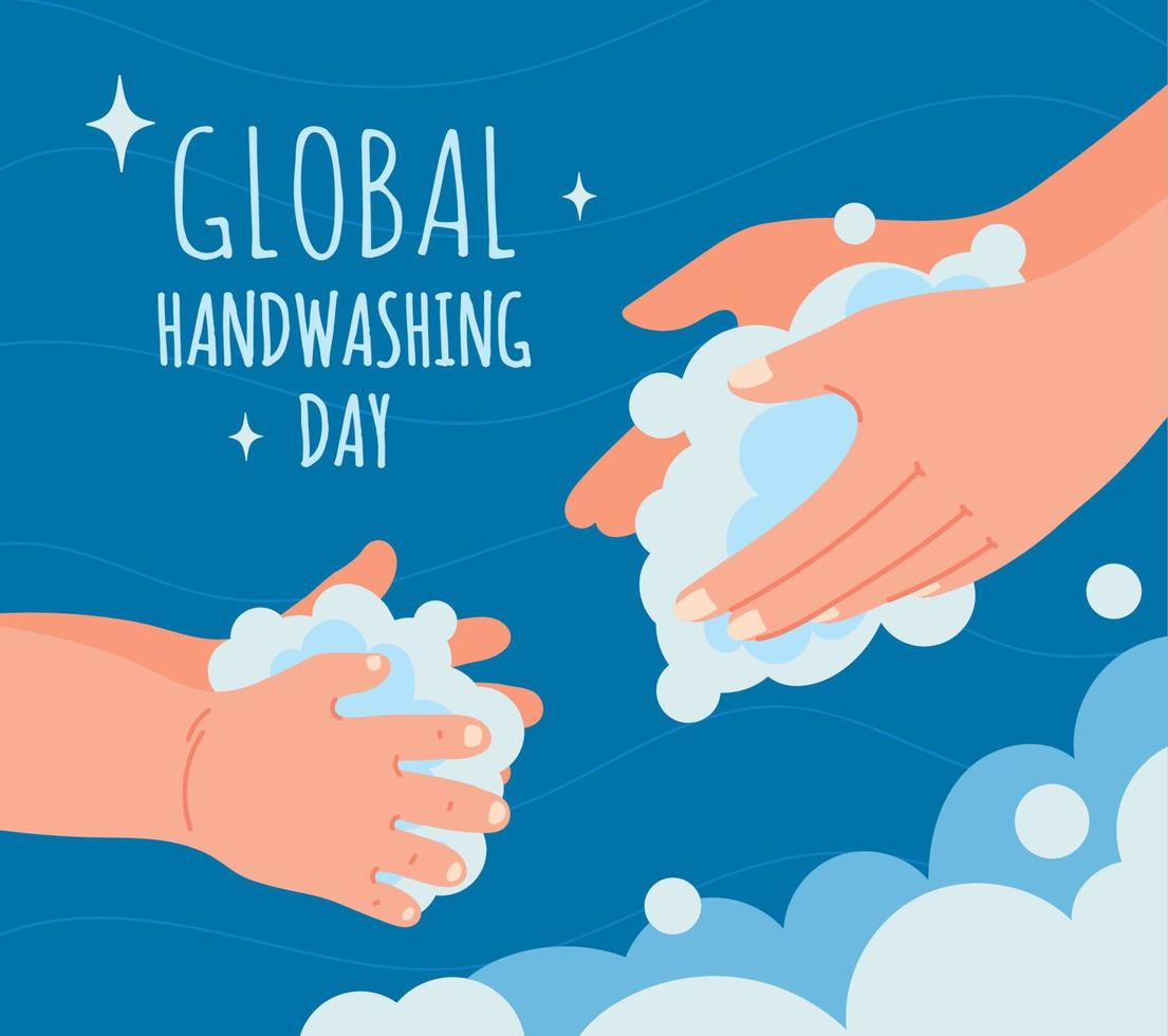 wereldwijde viering van de dag van het handen wassen vector