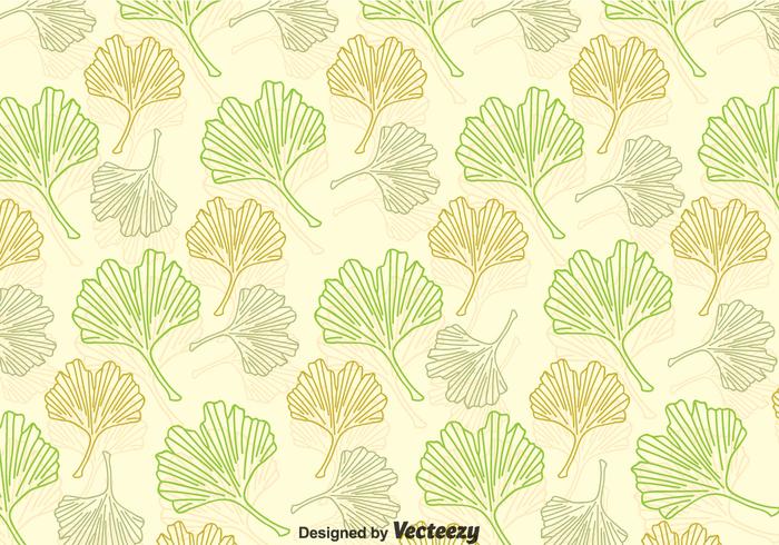 Ginkgo Bladeren Patroon vector