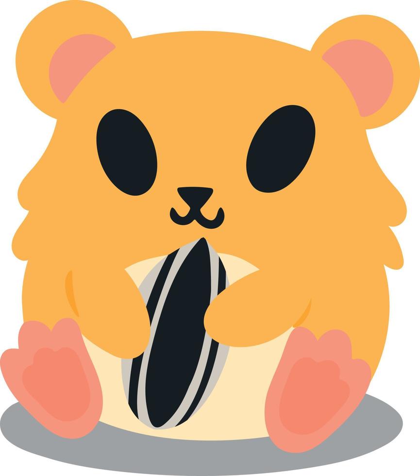 concept van tekenfilm hamster met zaad. vector illustratie. beeld geïsoleerd Aan wit achtergrond. mascotte. ontwerp element voor divers poster menu sites