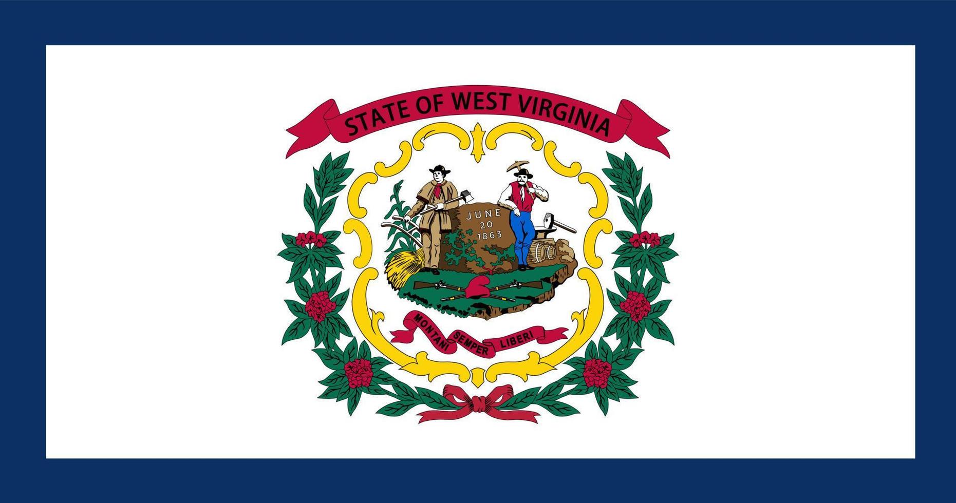 west Virginia staat vlag. vector illustratie.