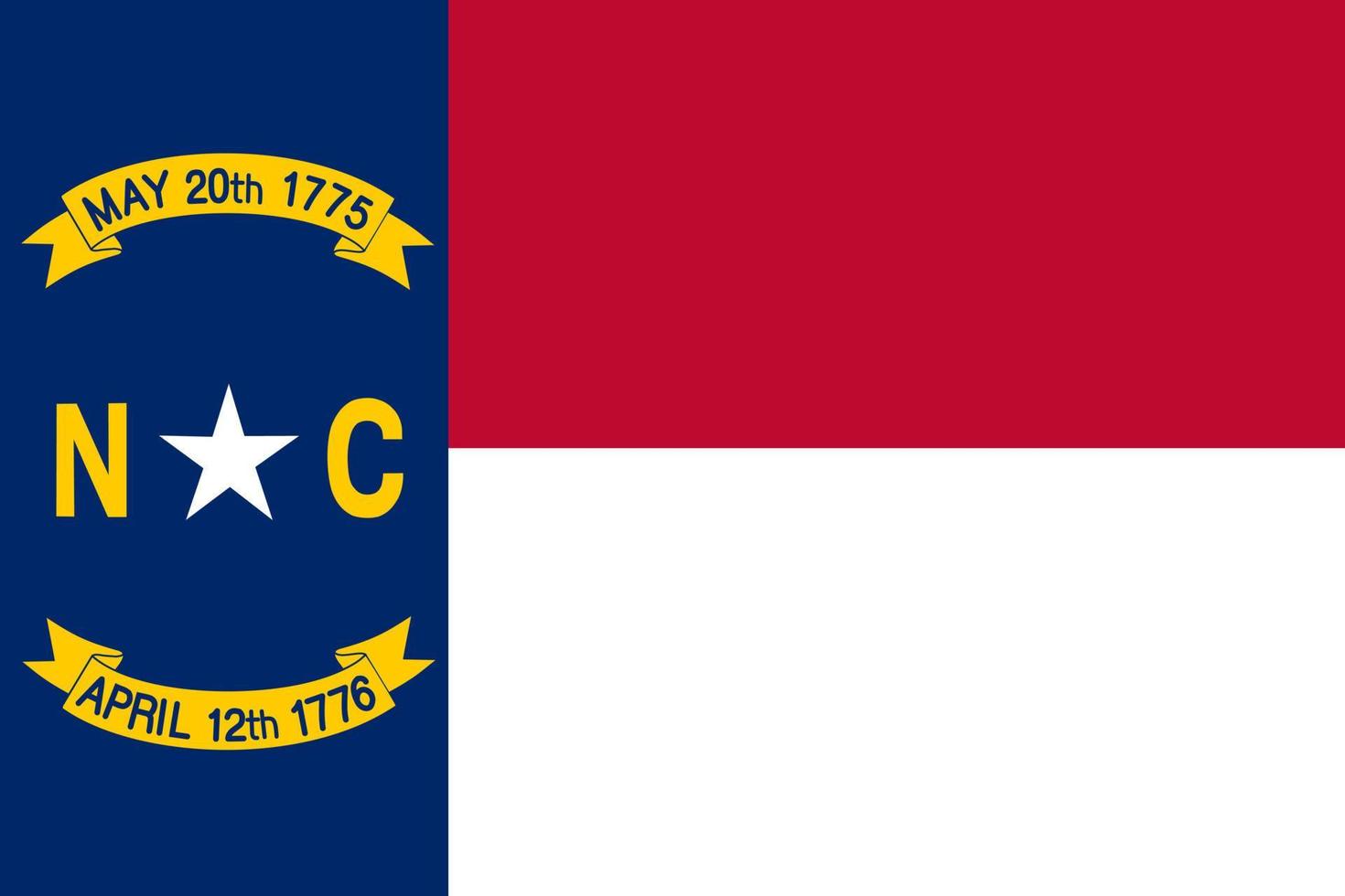 noorden carolina staat vlag. vector illustratie.