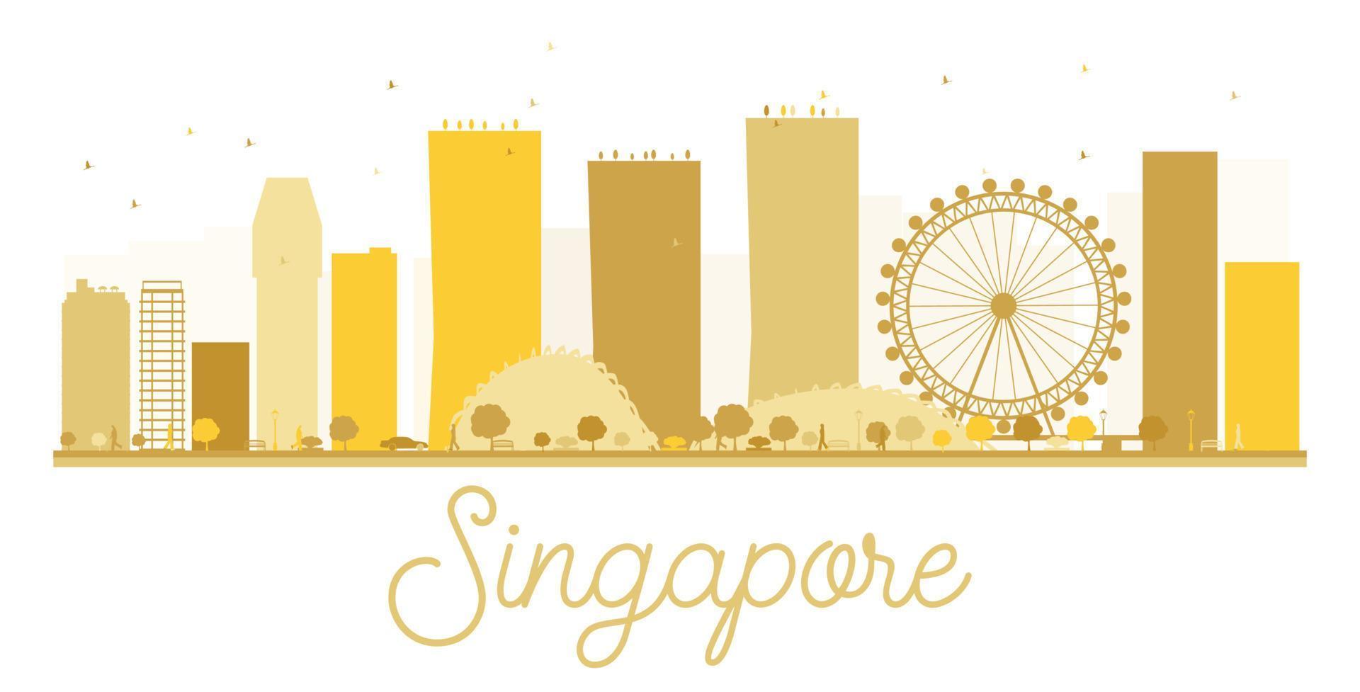 Singapore stad horizon gouden silhouet. vector