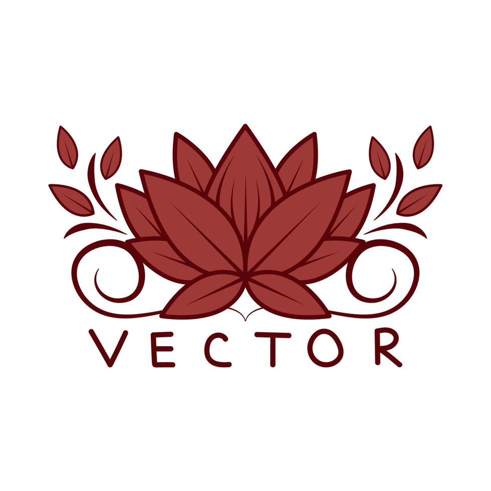bloemen lineair etiket vector