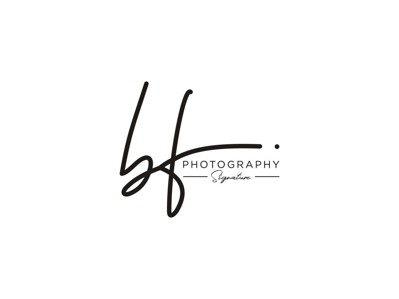 brief bf handtekening logo sjabloon vector