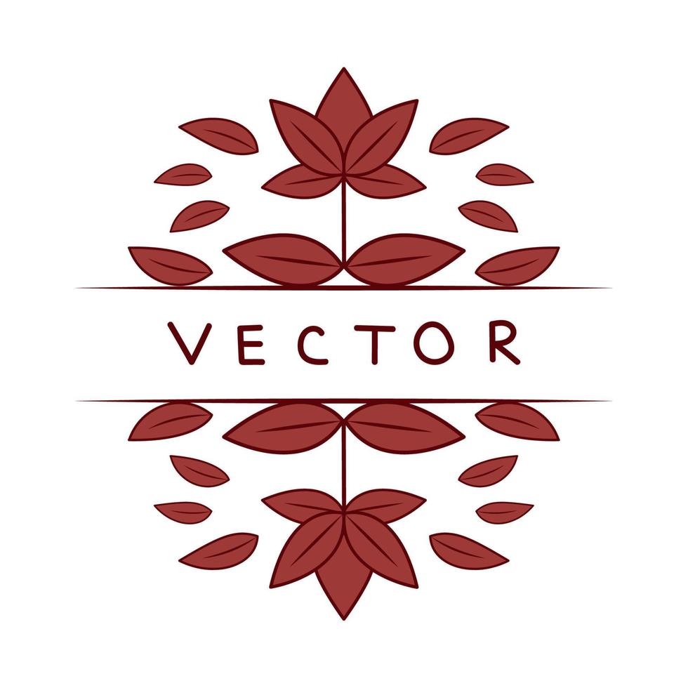 lineair bloemen etiket vector