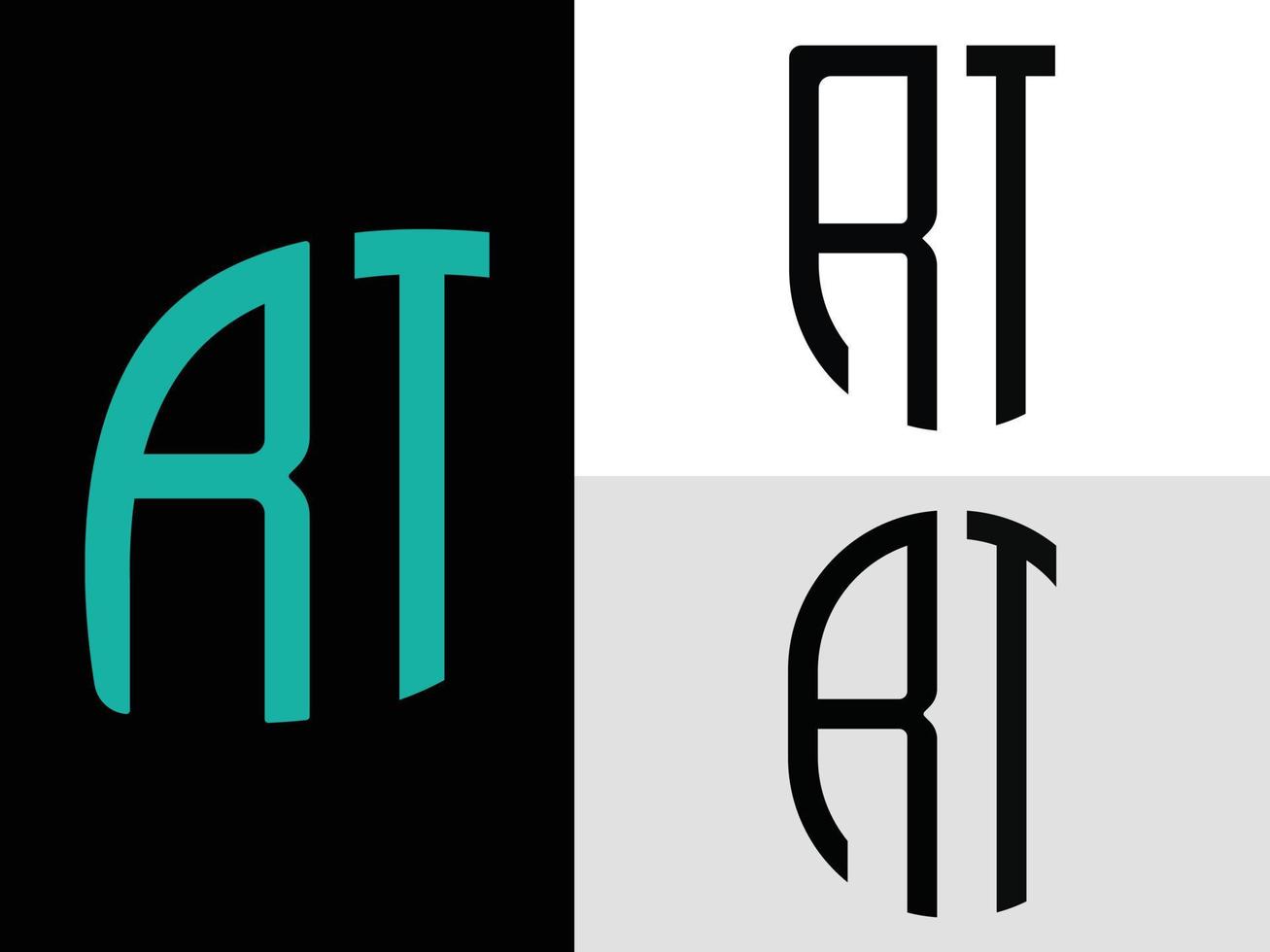 creatief eerste brieven rt logo ontwerpen bundel. vector