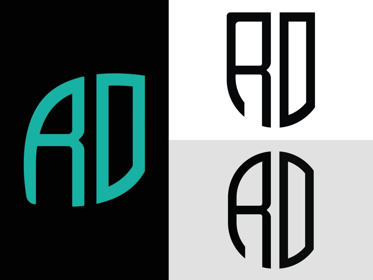 creatief eerste brieven ro logo ontwerpen bundel. vector