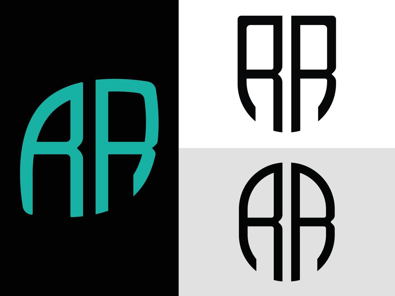 creatief eerste brieven rr logo ontwerpen bundel. vector