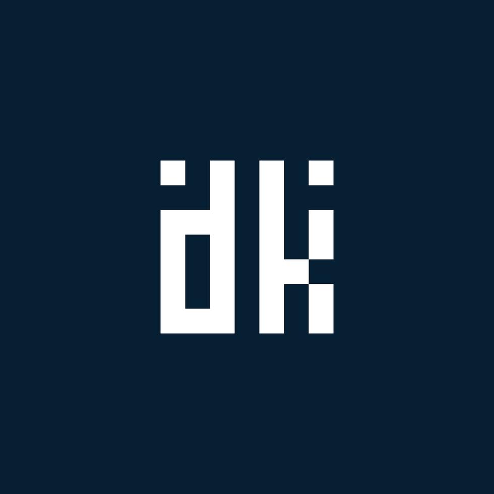 dk eerste monogram logo met meetkundig stijl vector