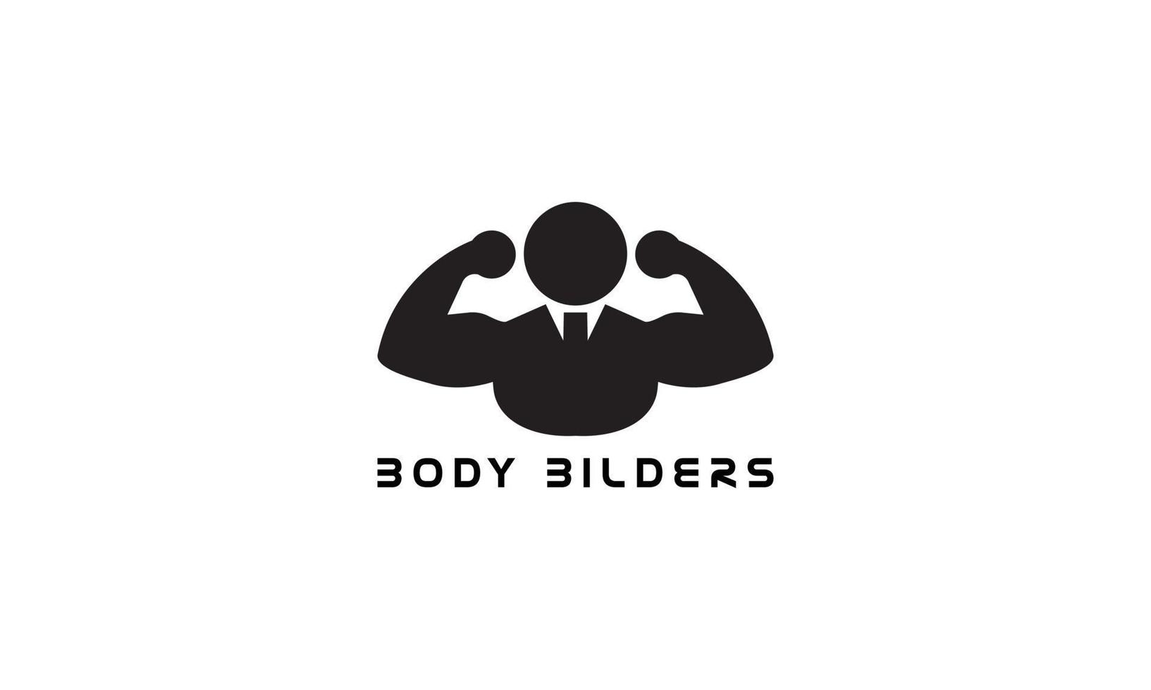 silhouet lichaam bouwer logo vector