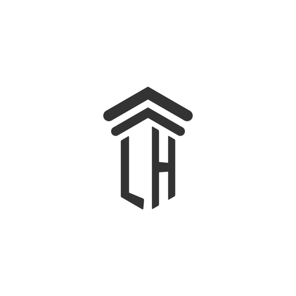 lh eerste voor wet firma logo ontwerp vector