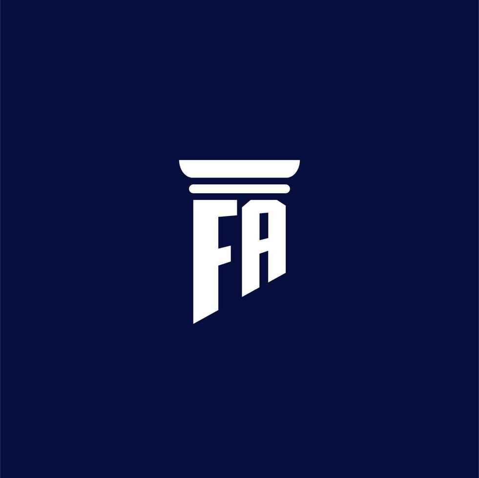 fa eerste monogram logo ontwerp voor wet firma vector
