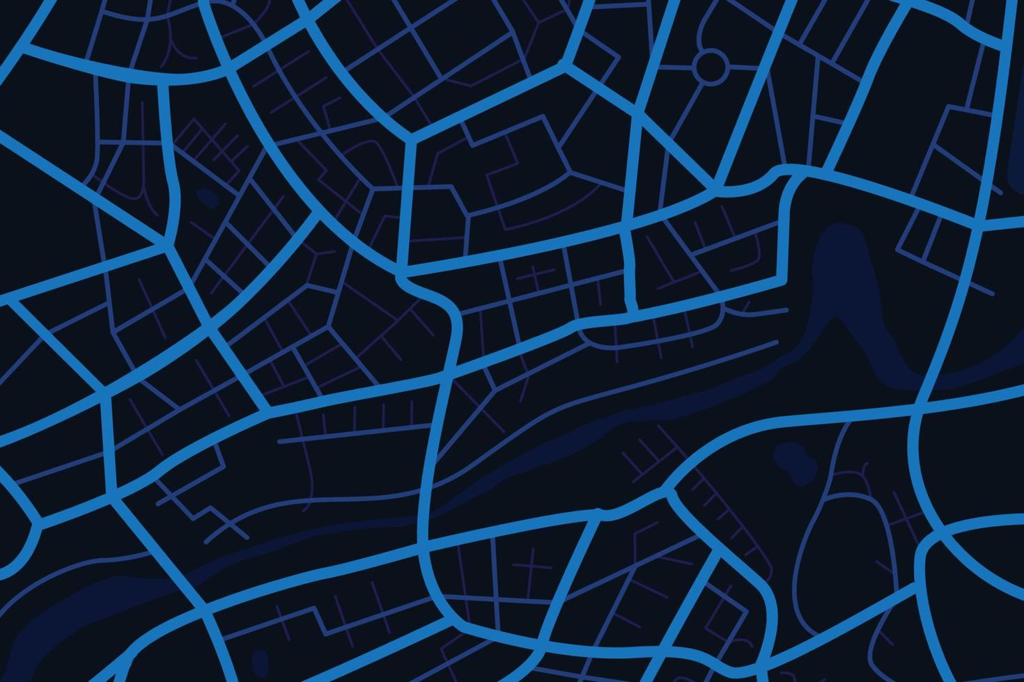antenne schoon top visie van de stad kaart met straat en rivier- 007 vector