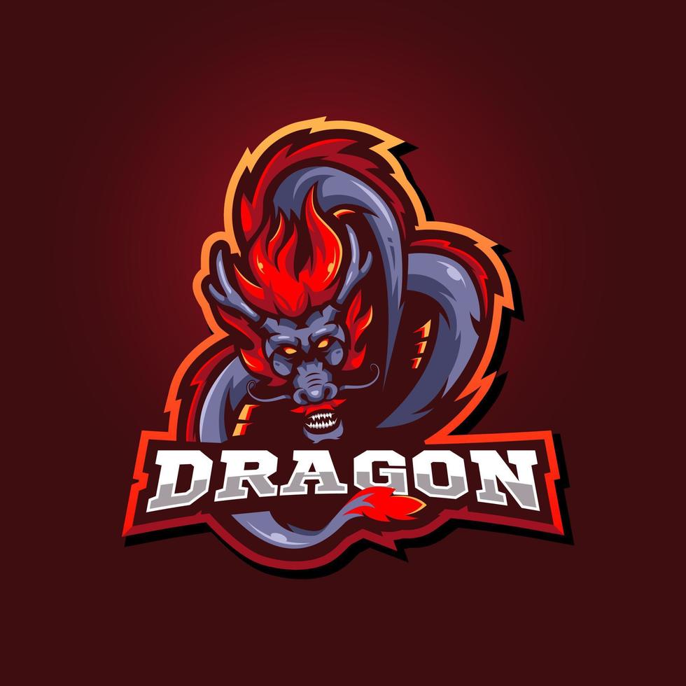 draak mascotte logo vector