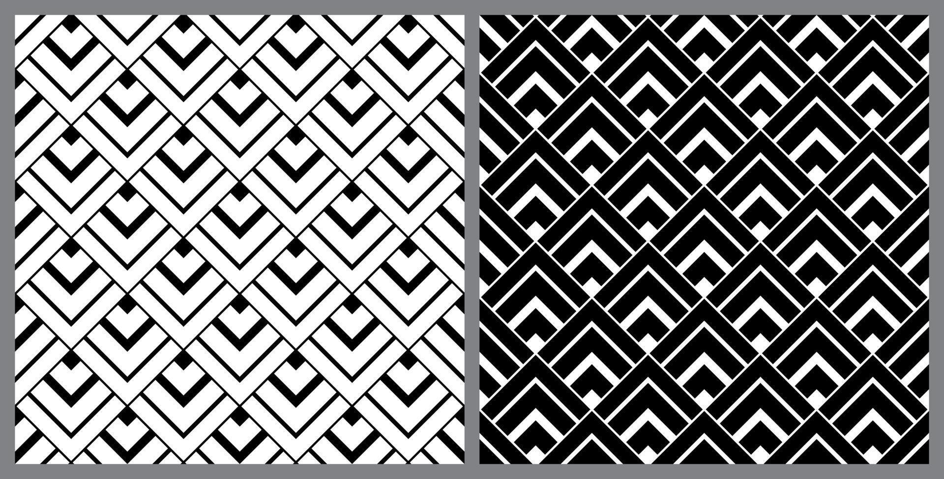 naadloos diamant vorm achtergrond patroon zwart en wit vector