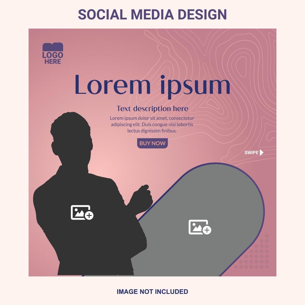 een verbazingwekkend sociaal media post ontwerp fatsoenlijk kleur thema vector