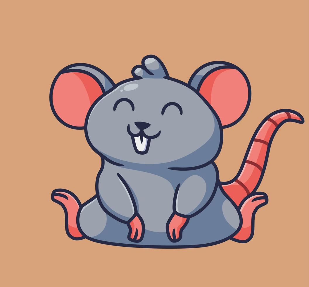schattig muis zitten. geïsoleerd tekenfilm dier illustratie vector