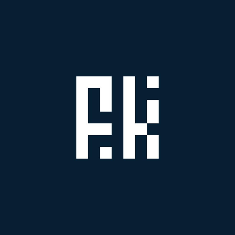 fk eerste monogram logo met meetkundig stijl vector
