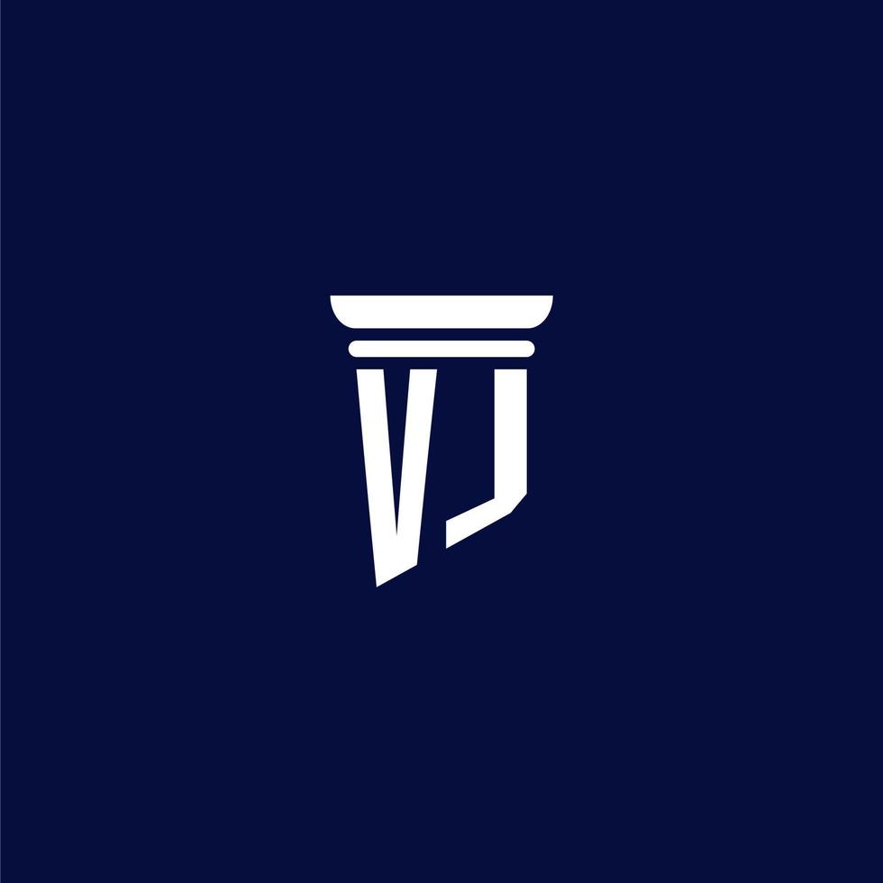 vj eerste monogram logo ontwerp voor wet firma vector