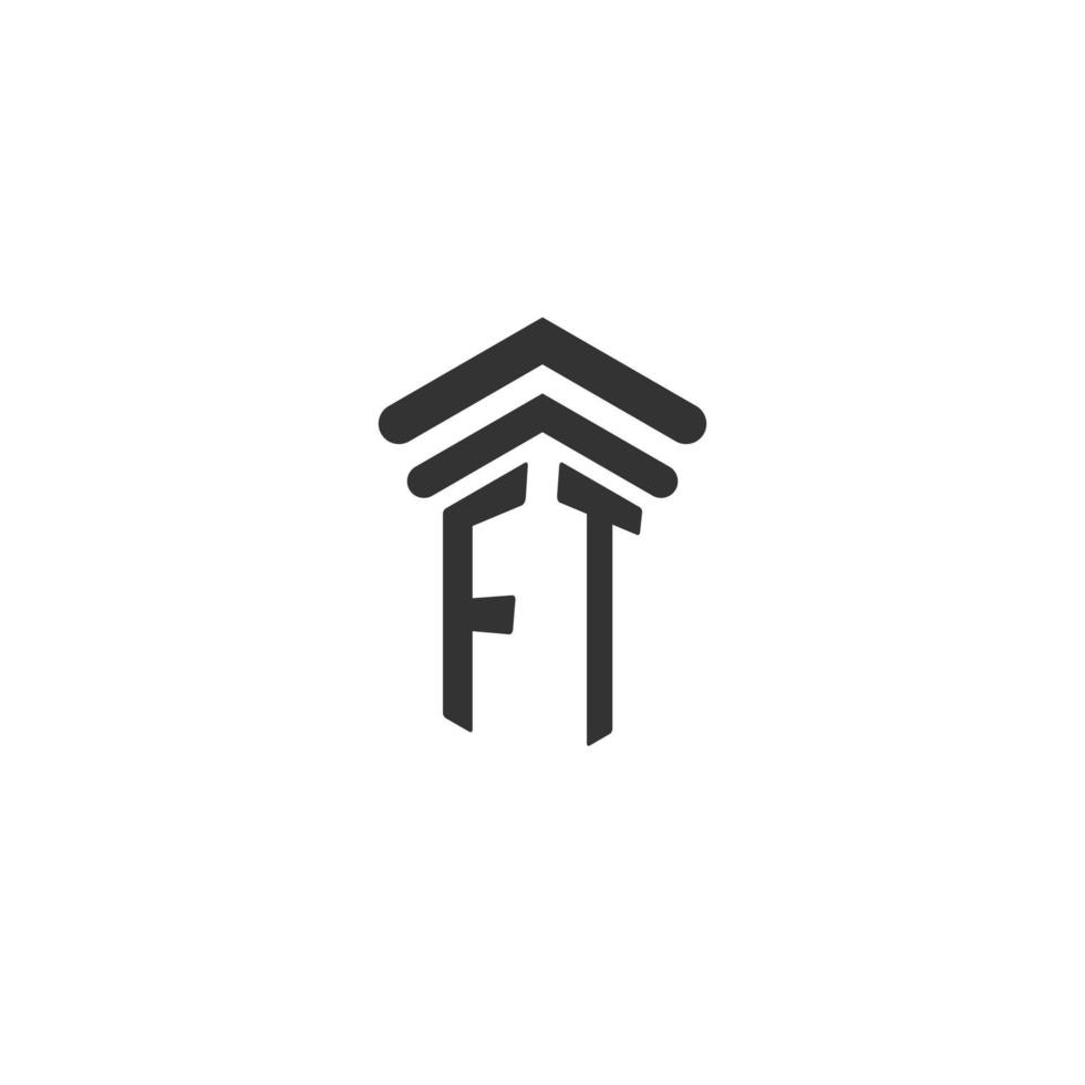 ft eerste voor wet firma logo ontwerp vector