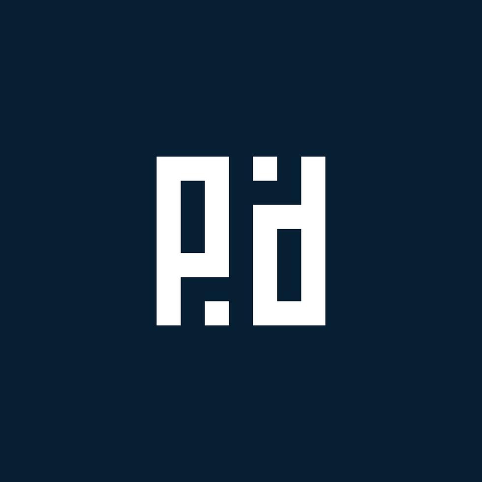 pd eerste monogram logo met meetkundig stijl vector