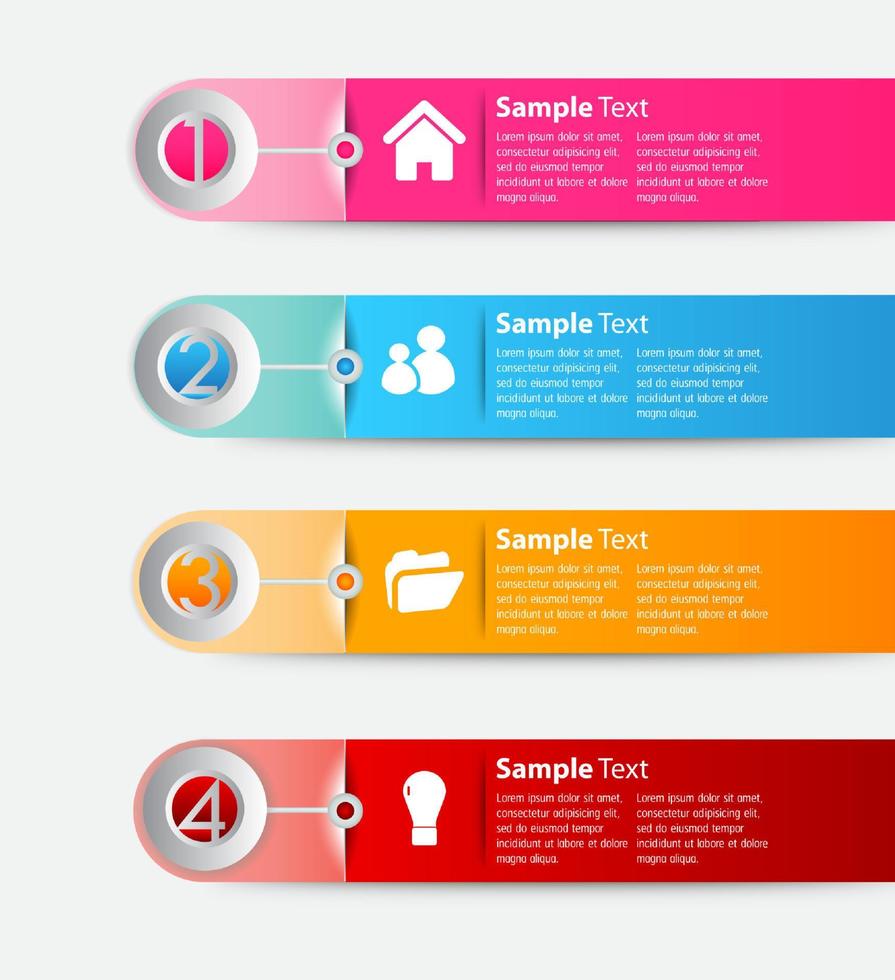 kleurrijke 4-stappen infographic vector