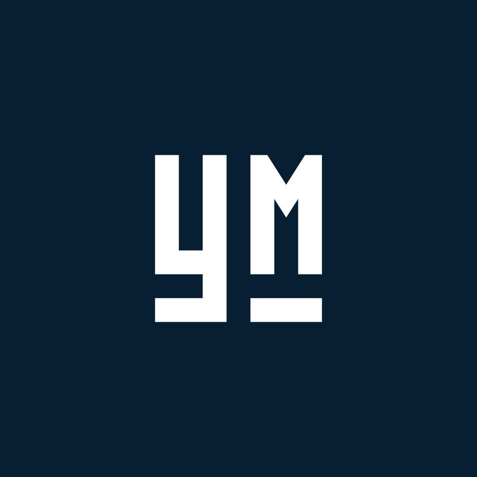 ym eerste monogram logo met meetkundig stijl vector