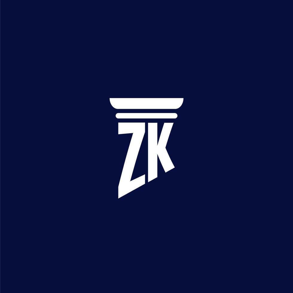 zk eerste monogram logo ontwerp voor wet firma vector