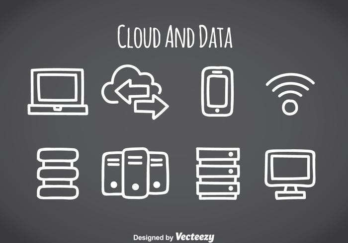 Cloud En Data Element Icons vector