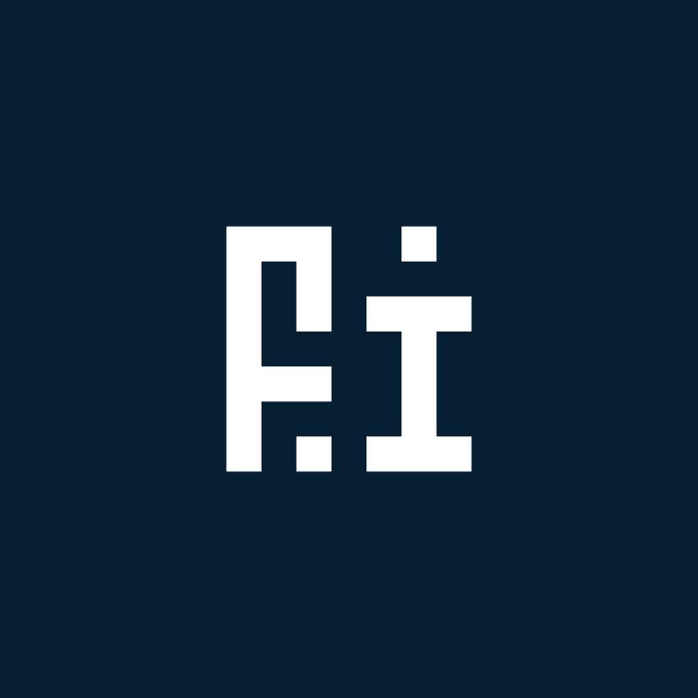 fi eerste monogram logo met meetkundig stijl vector
