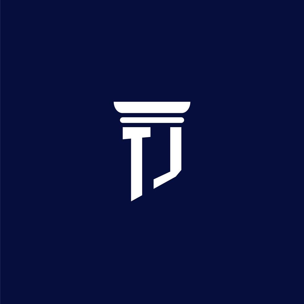 tj eerste monogram logo ontwerp voor wet firma vector