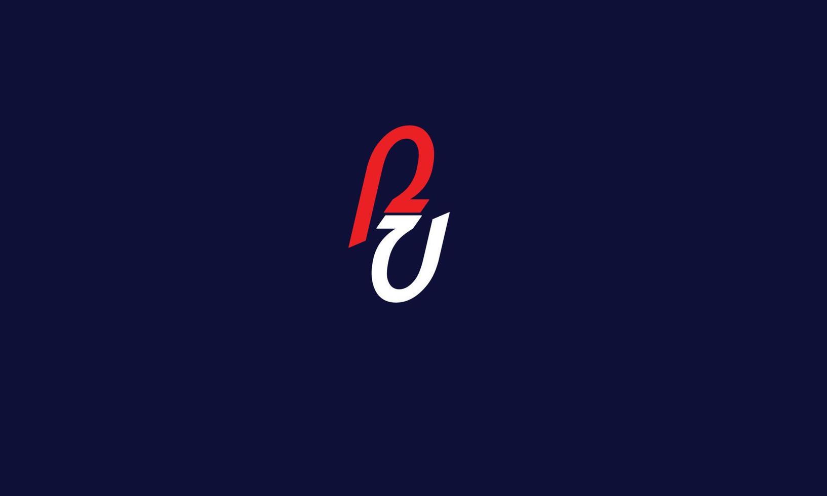 alfabet letters initialen monogram logo ru, ur, r en u vector