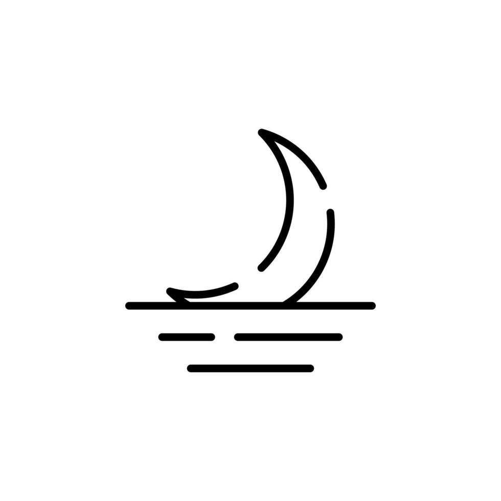 maan, nacht, maanlicht, middernacht stippel lijn icoon vector illustratie logo sjabloon. geschikt voor veel doeleinden.