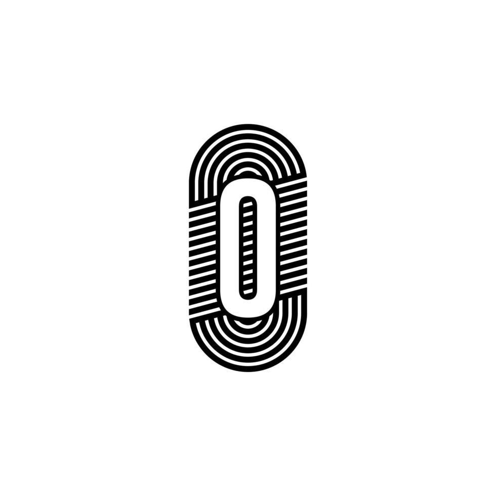 gemakkelijk zwart modern brief O logotype ontwerp concept vector