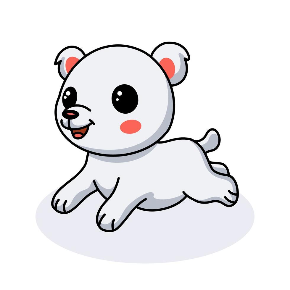 schattig weinig polair beer tekenfilm jumping vector