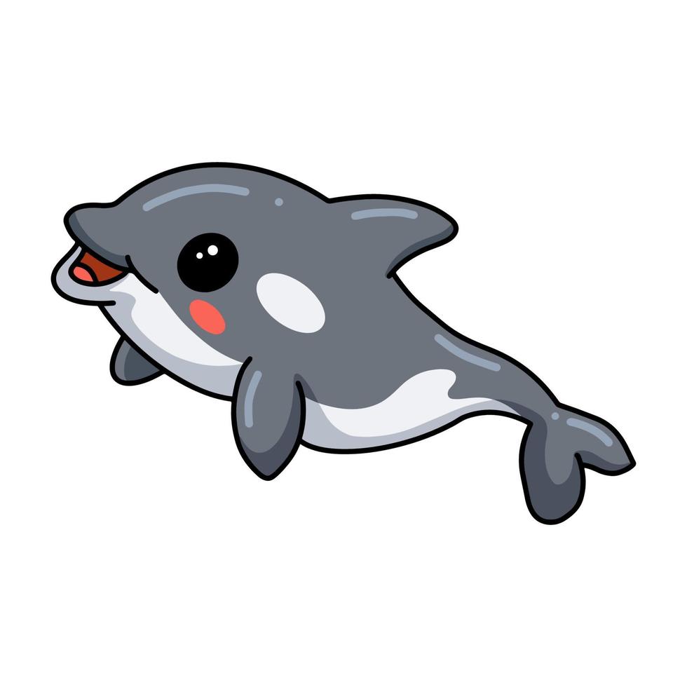 schattig weinig moordenaar walvis tekenfilm vector