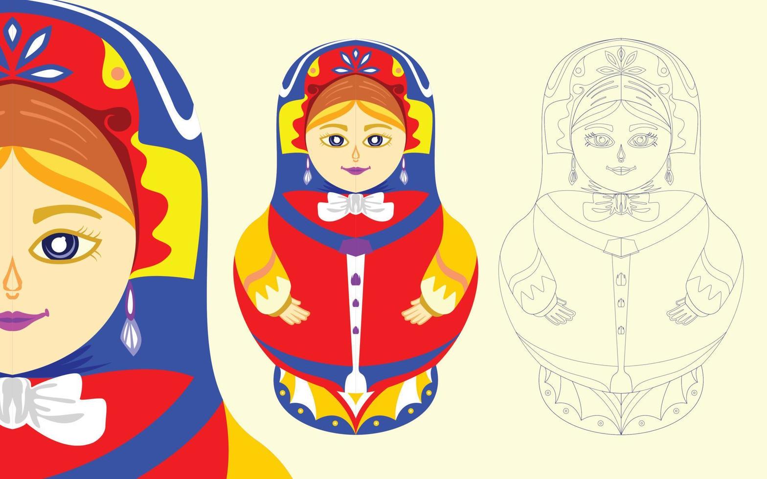 Russisch matryoshka pop kunst met vector mode