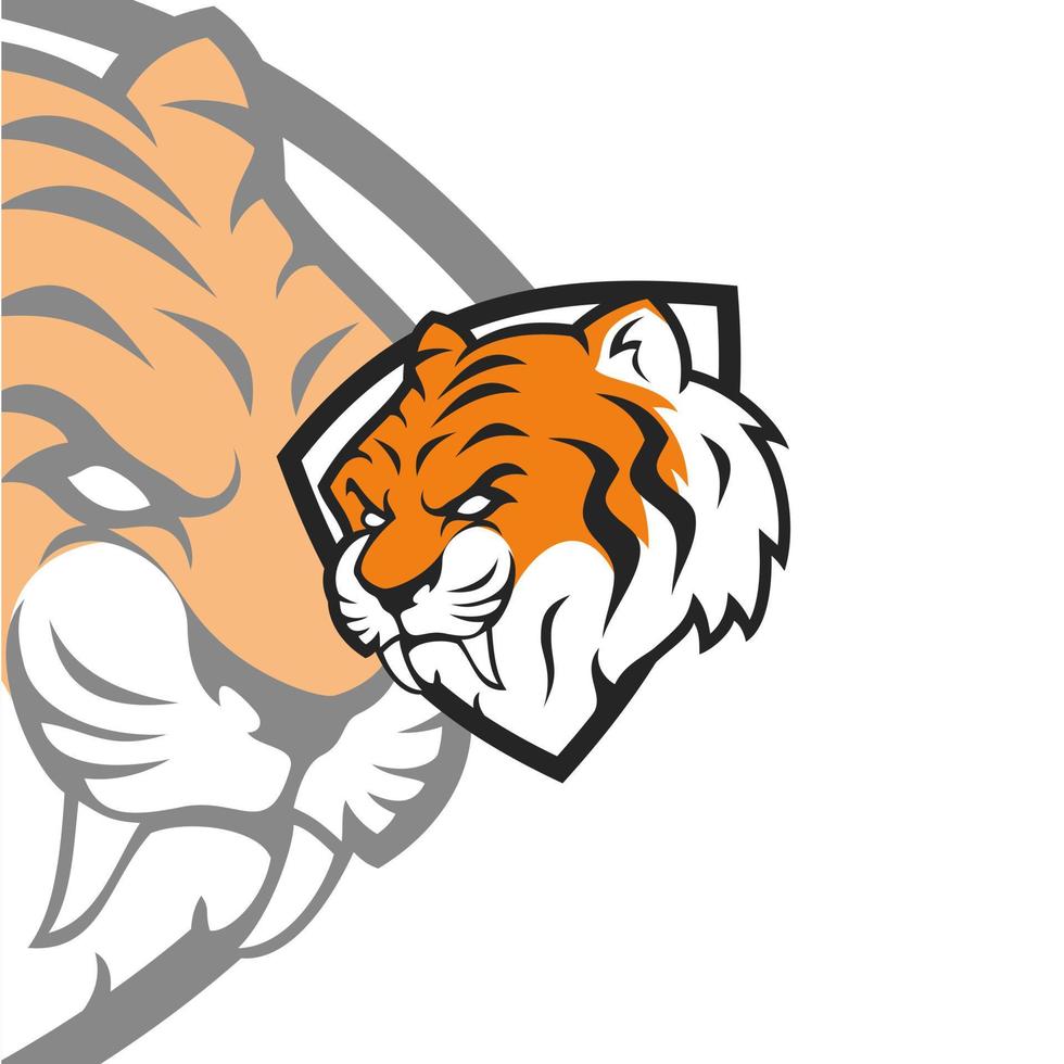 tijger logo PNG en tijger hoofd silhouet. tijger hoofd logo vector afbeelding. e-sport tijger