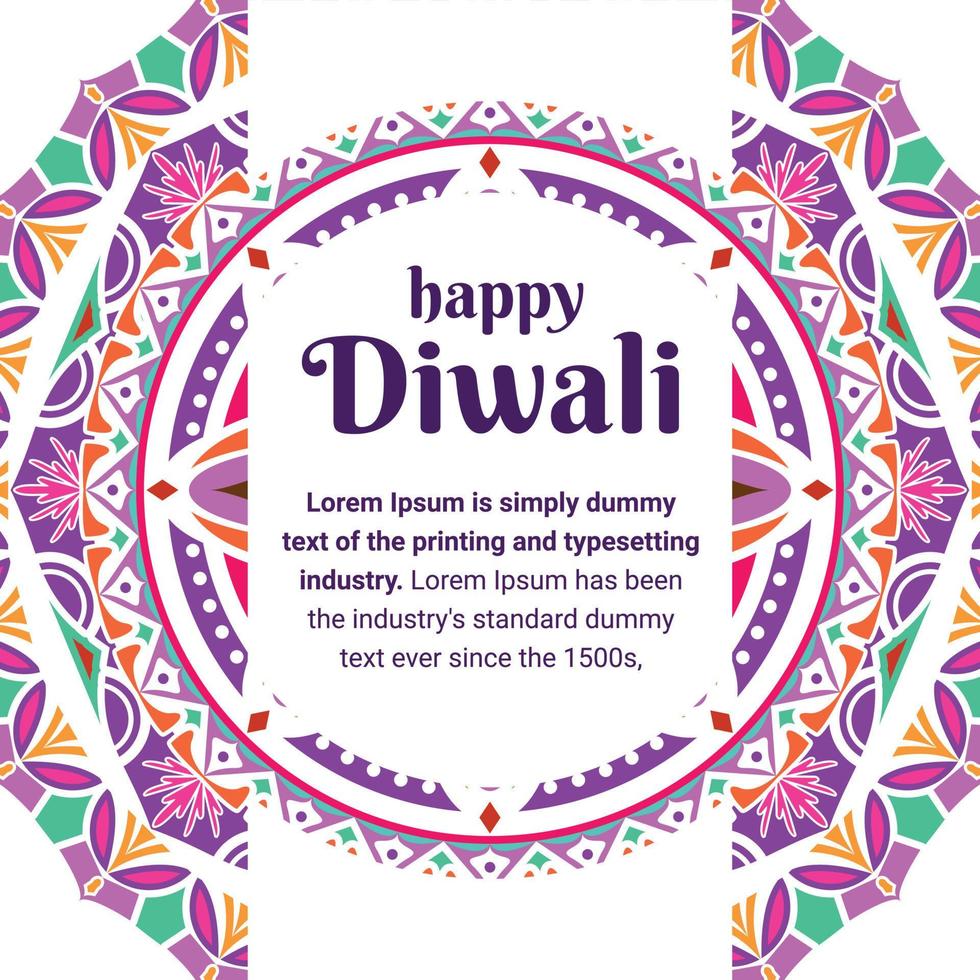 plein post sjabloon met mandala gravure voor diwali festival vector