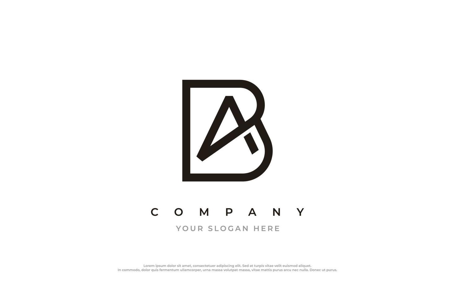 eerste brief ab logo of ba monogram logo ontwerp vector