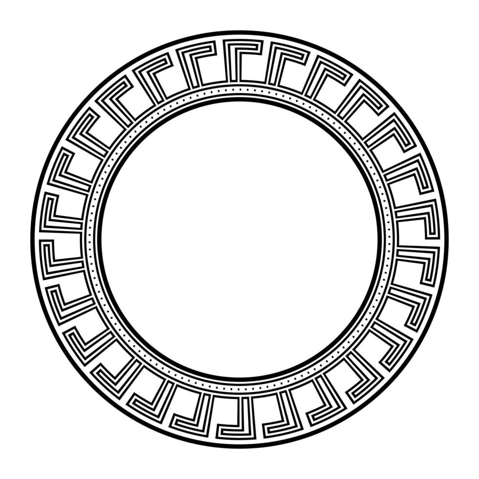 traditioneel Grieks ornament, cirkel kader dwalen, meetkundig doolhof grens, oude Griekenland, aziatisch, Egyptische motief, samenvatting achtergrond vector