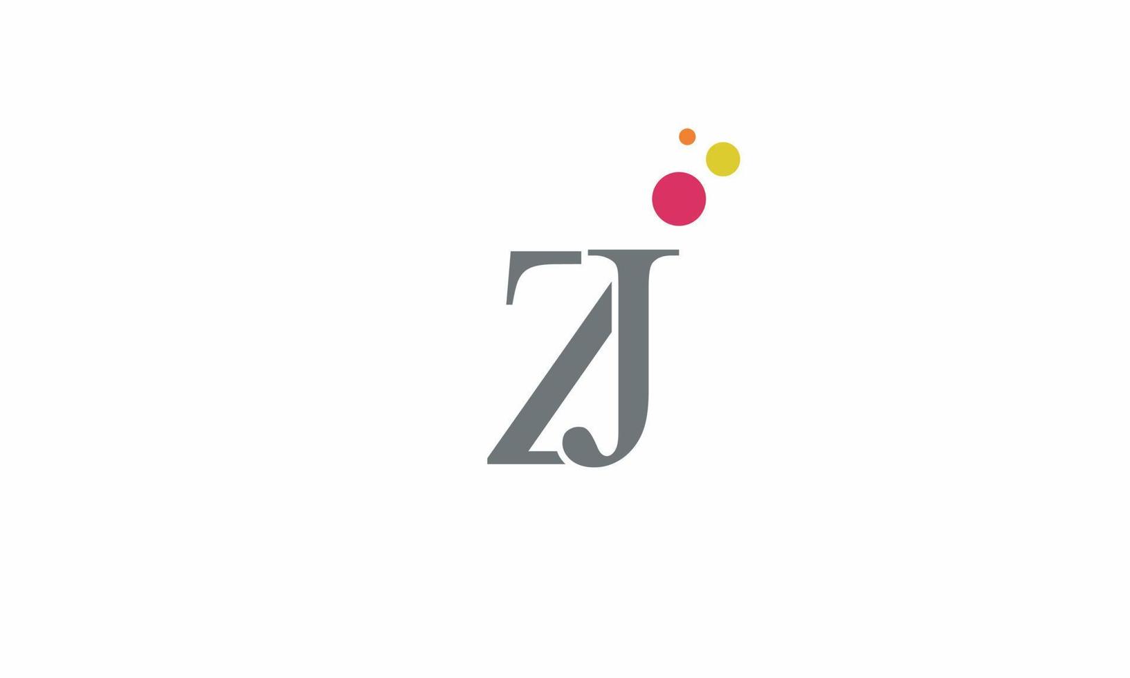 alfabet brieven initialen monogram logo zj, jz, z en j vector