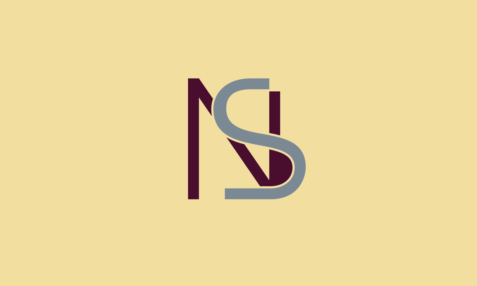 alfabet letters initialen monogram logo ns, sn, n en s vector