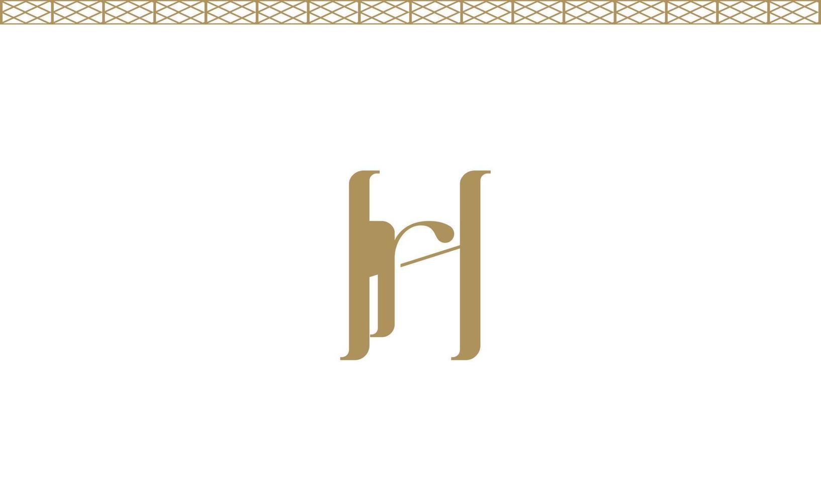 alfabet letters initialen monogram logo hr, rh, h en r vector